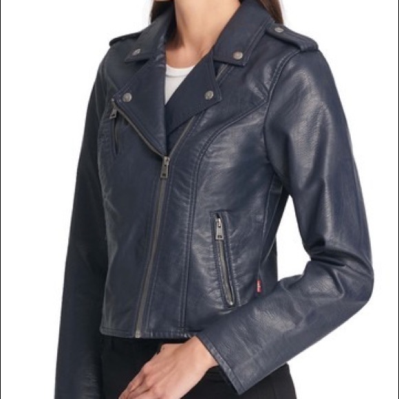NWT LEVI’S Faux Leather Moto Jacket - Picture 7 of 11